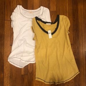 Anthropologie T-shirts (White & Yellow)